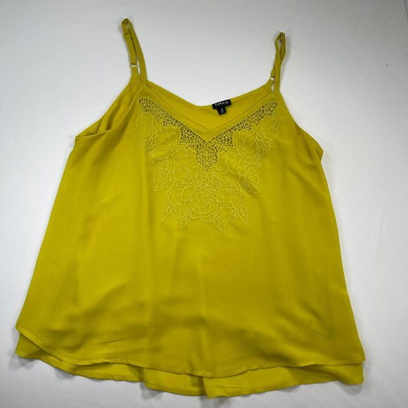 Torrid Strappy Blouse Size 0 (12/L), Beautiful Bright Mustard Color - Picture 1 of 6